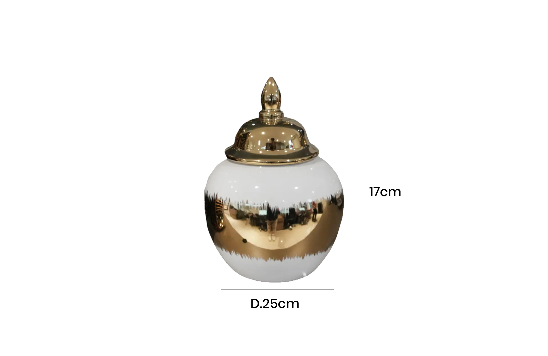 Home Decor Ceramic Decorate Jar V Design 6 Front View Size