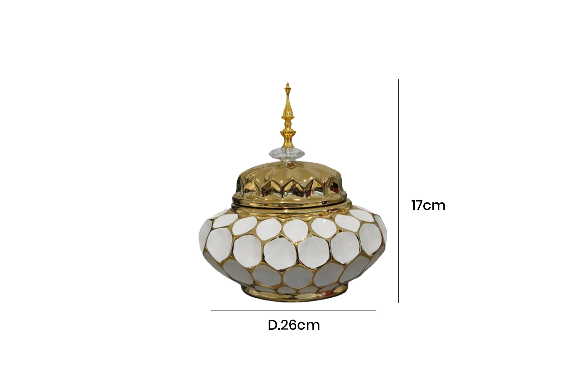 Home Decor Ceramic Decorate Jar V Design 9S Front View Size
