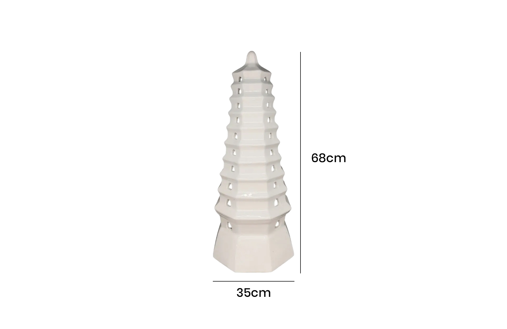 Home Decor Ceramic Decorative Ornaments V Design 61 Front View Size