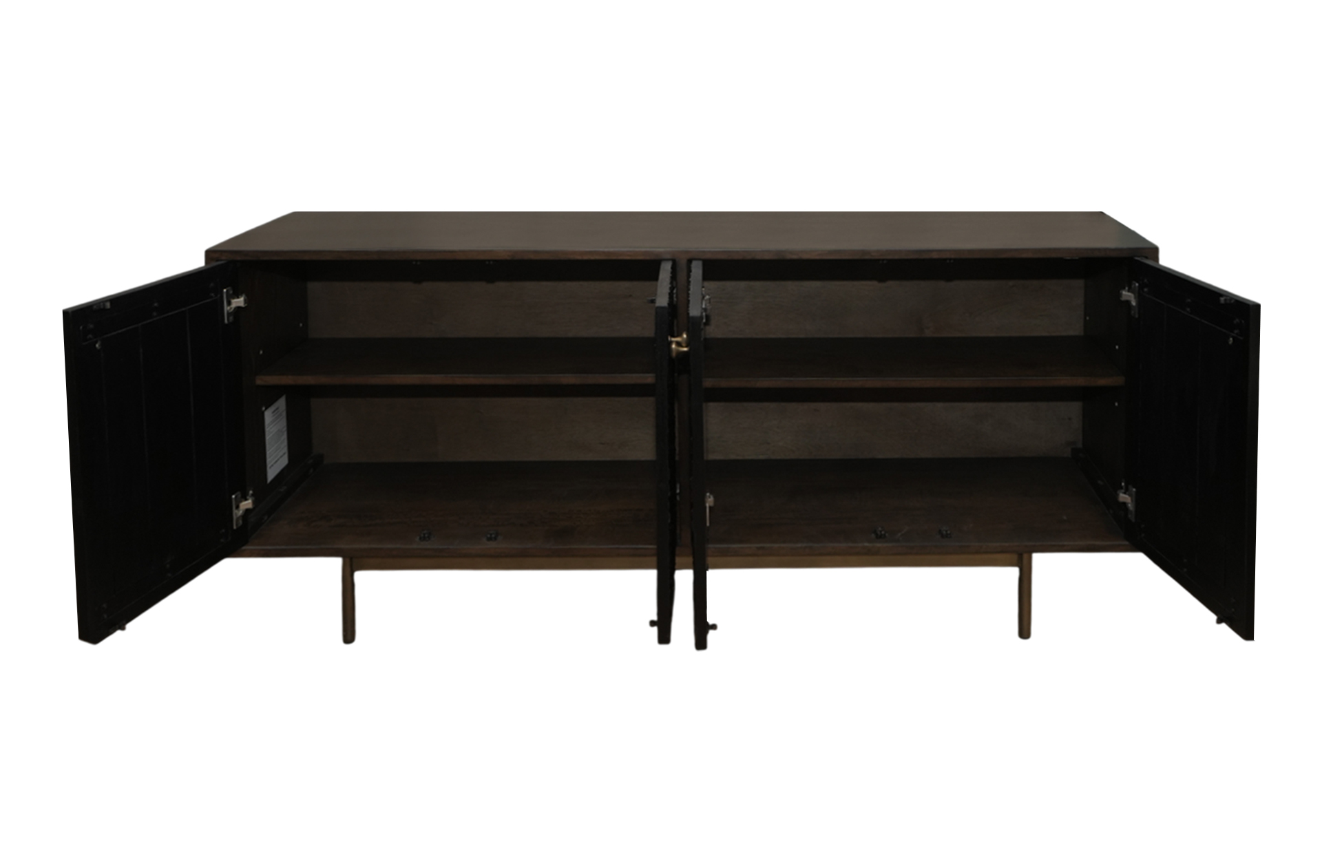 Home Decor NO-028 Sideboard 4 Doors Chipped Small Front View Open