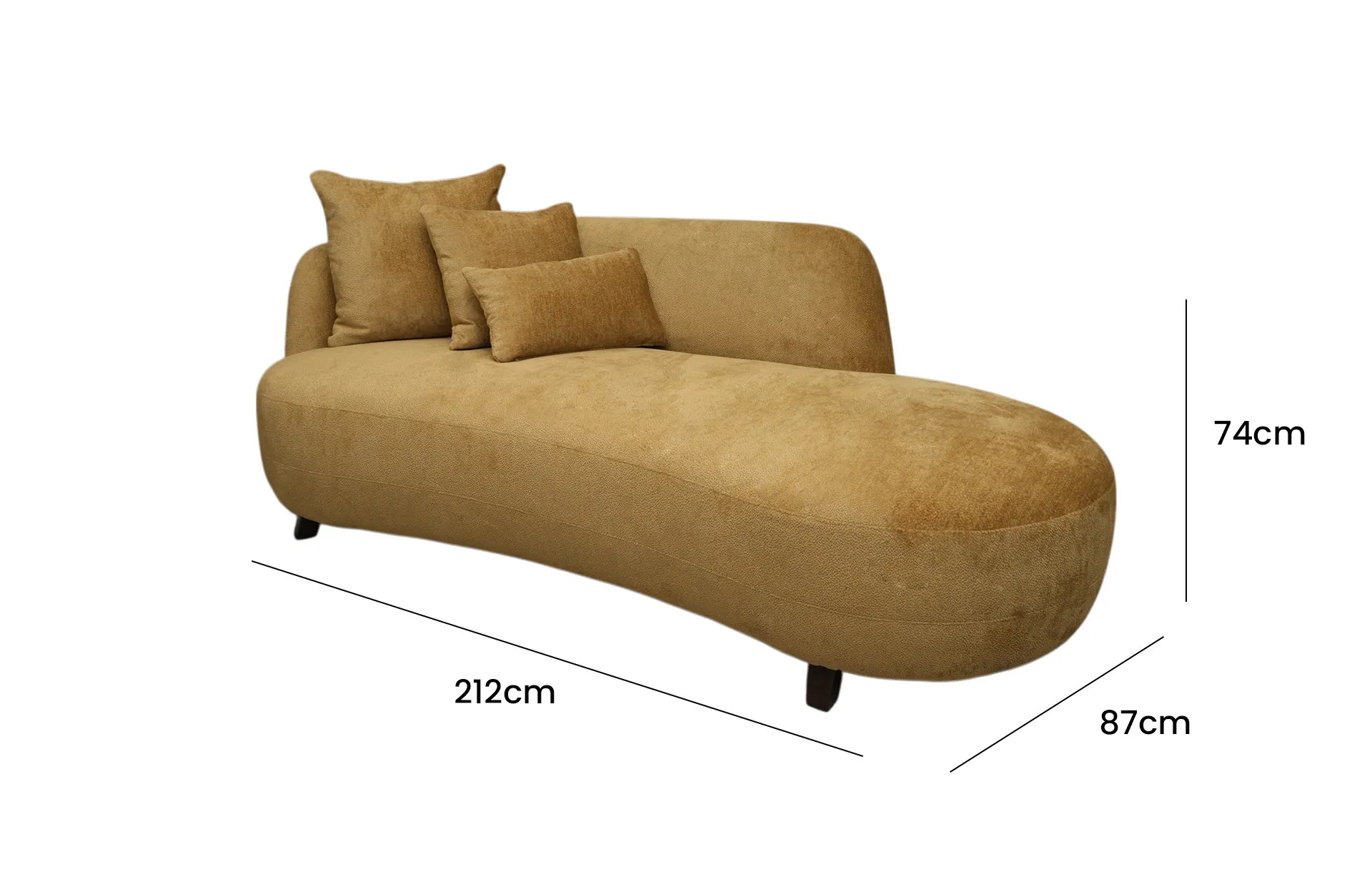 Home Decor Sawyer Chaise Lounge Side View Size