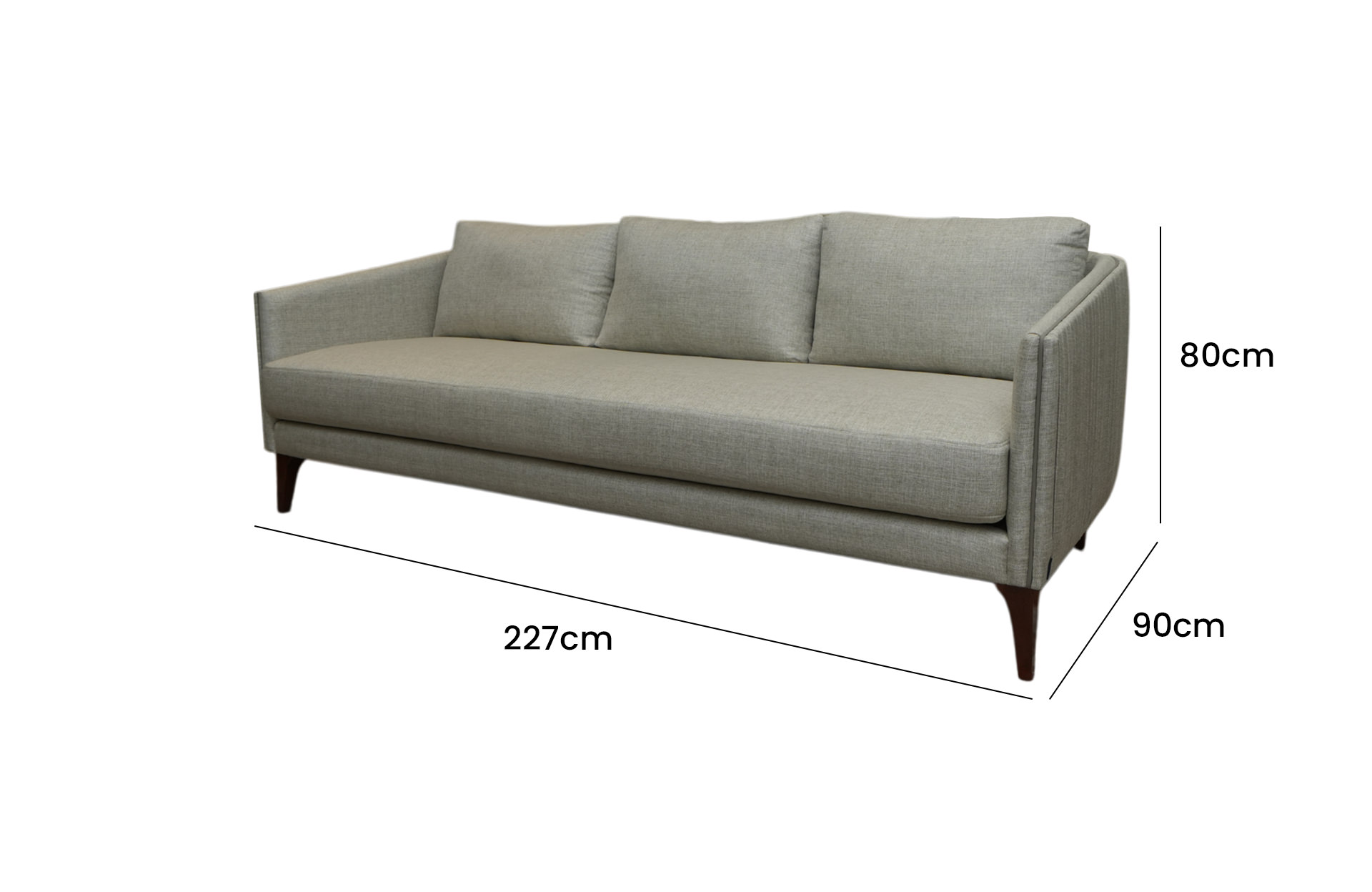 Home Decor Kanna Sofa H 03 Linen Side / Front View Size