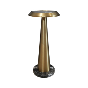 Home Decor HB 3801 Table Half Matte Brass Bronze Side Table Front View