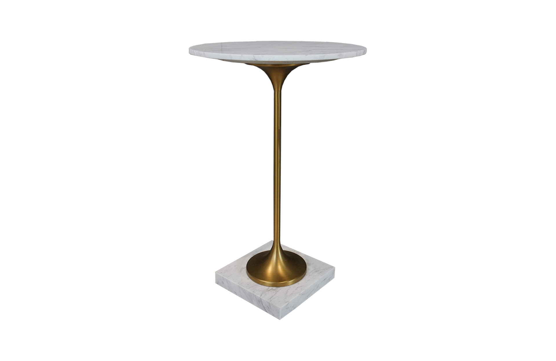 Home Decor HB 3807 Table Half Matte Brass Bronze Side Table Side View