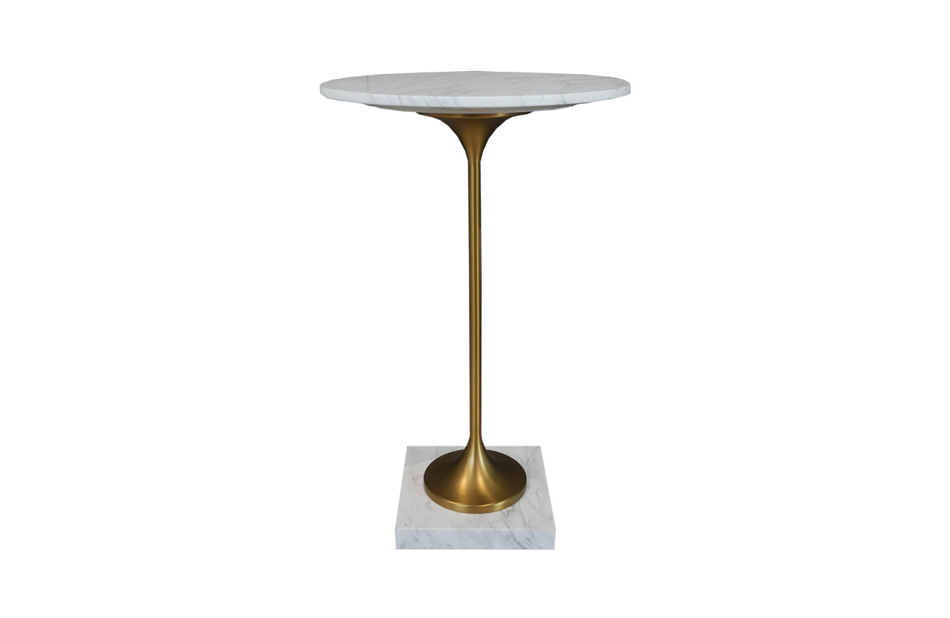 Home Decor HB 3807 Table Half Matte Brass Bronze Side Table Front View