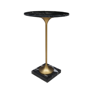 Home Decoe HB 3808 Table Half Matte Brass Bronze Side Table Side View