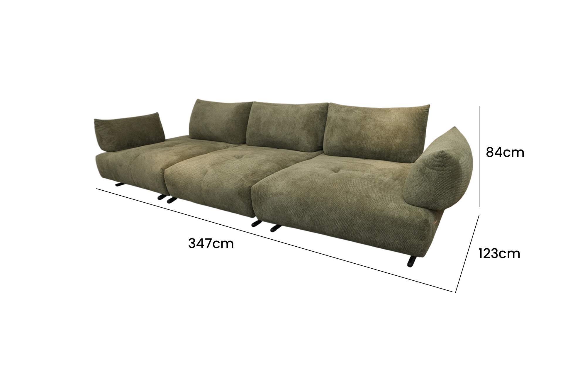 Home Decor Belva Set Sofa YS182 Side View Size