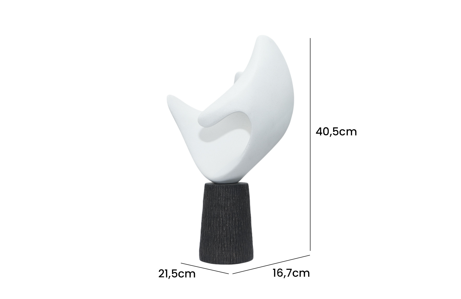 Home Decor FC-SZ25012 White Solid Sculpture Side View Size