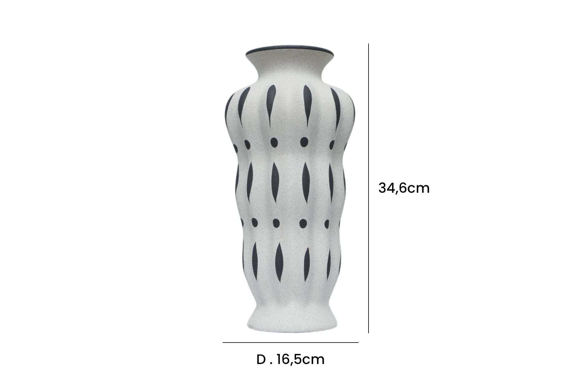 Home Decor FD-D25051A Multi-Leaf Pattern Vase A Front View Size