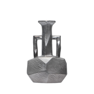 Home Decor FF-D25052A Silver Portable Pot A Front View