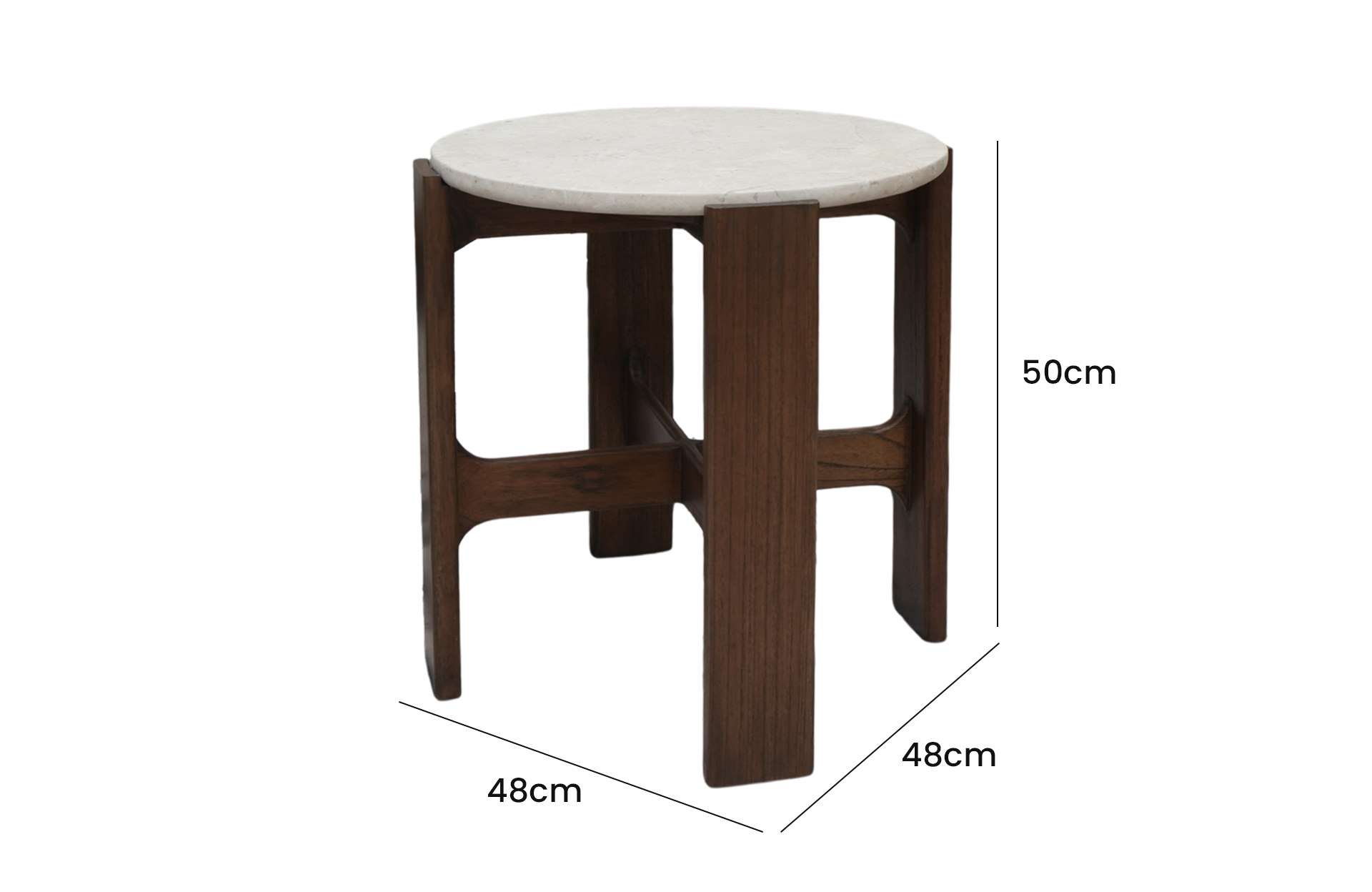 Home Decor Lima Side Table Side View Size