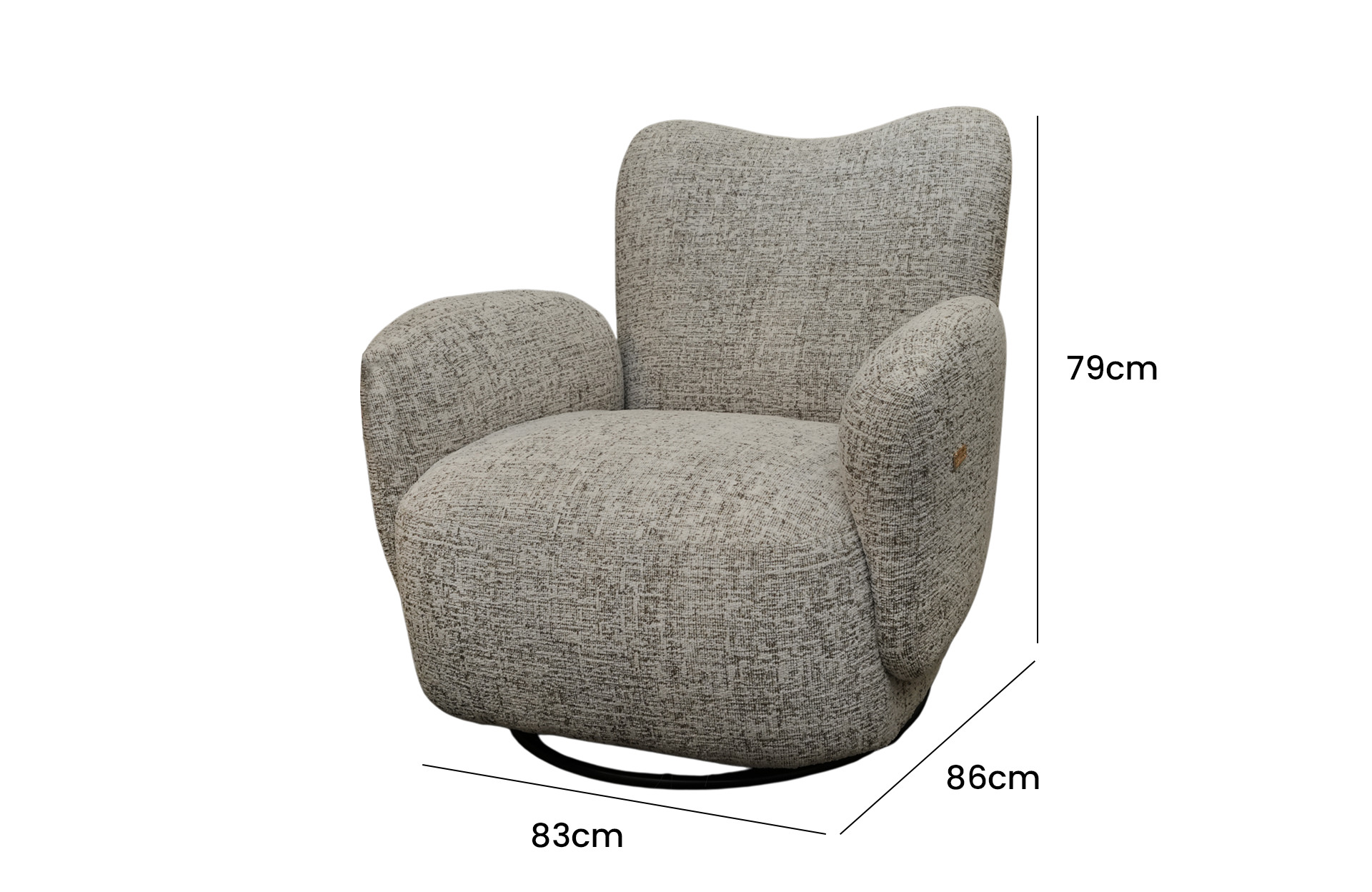 Home Decor Morph Swivel Chair Side View Size