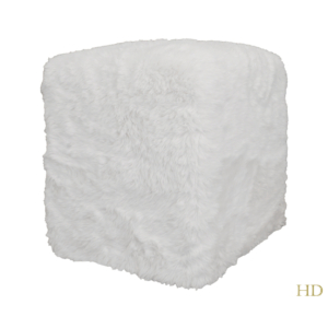 Home Decor Fleece Stool Yak Natural T.45 Side View