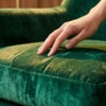 close-up velvet armchair