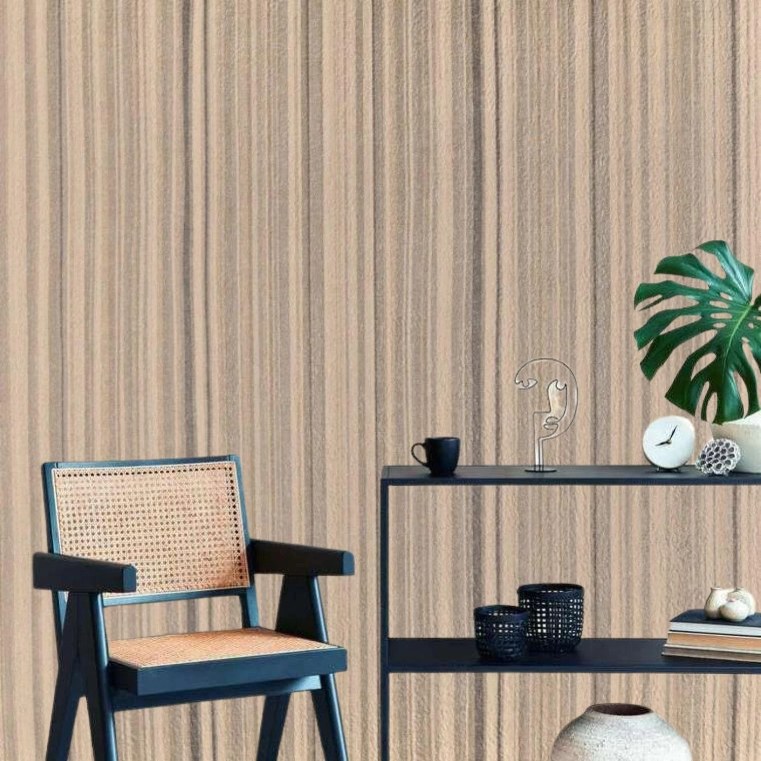 Align Stonewash Geometric Modern Stripes Grey Wallpaper Series