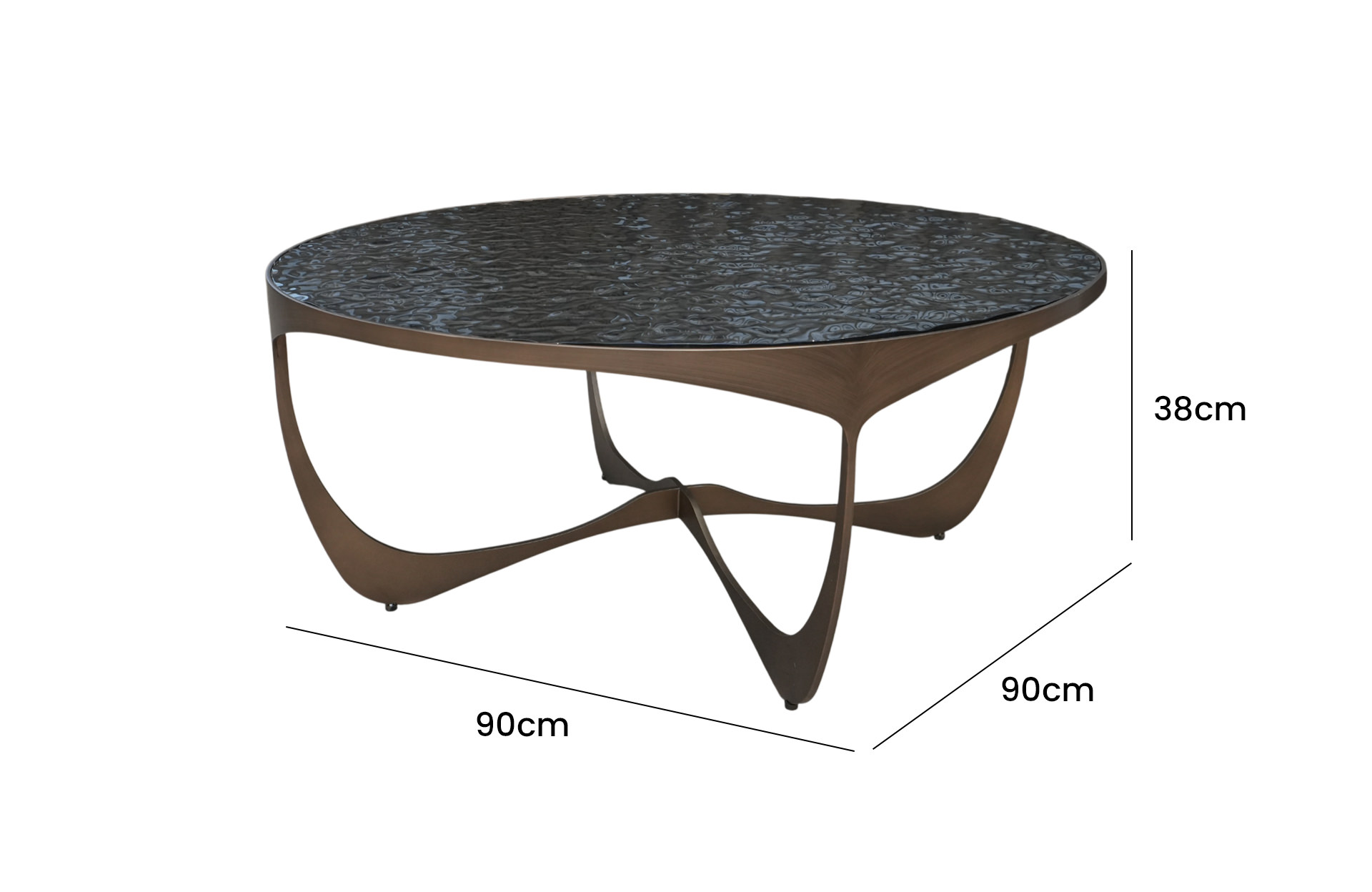 Home Decor Coffee Table CT6182GI Side View Size