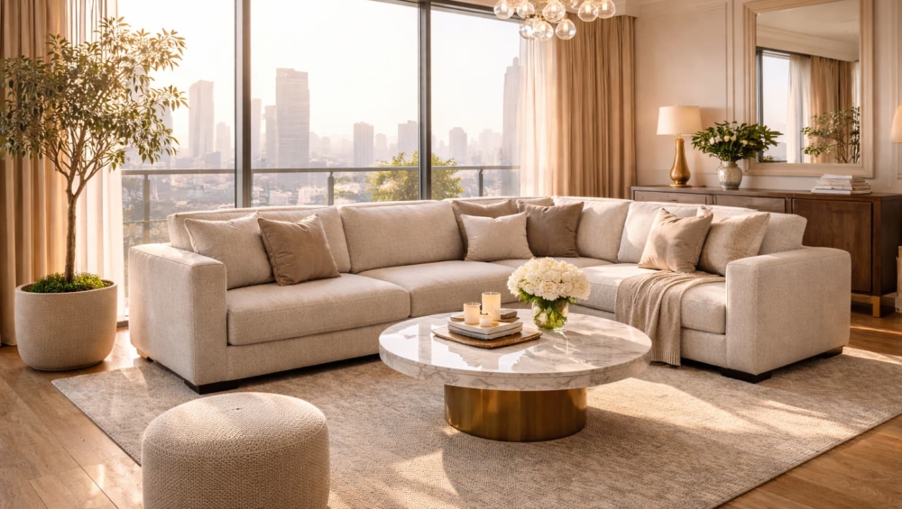 Elegant Jakarta penthouse living room