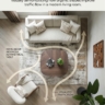 A bird's-eye view of an asymmetrical Home Decor Indonesia coffee table paired with a modern sofa.