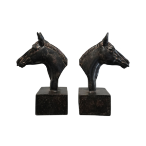 Home Decor 73639 Horse Bookends Front View