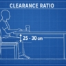 A side-profile graphic of a person sitting at a dining table.
