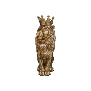 Home Decor B5511 Sitting Crown Lion Front View