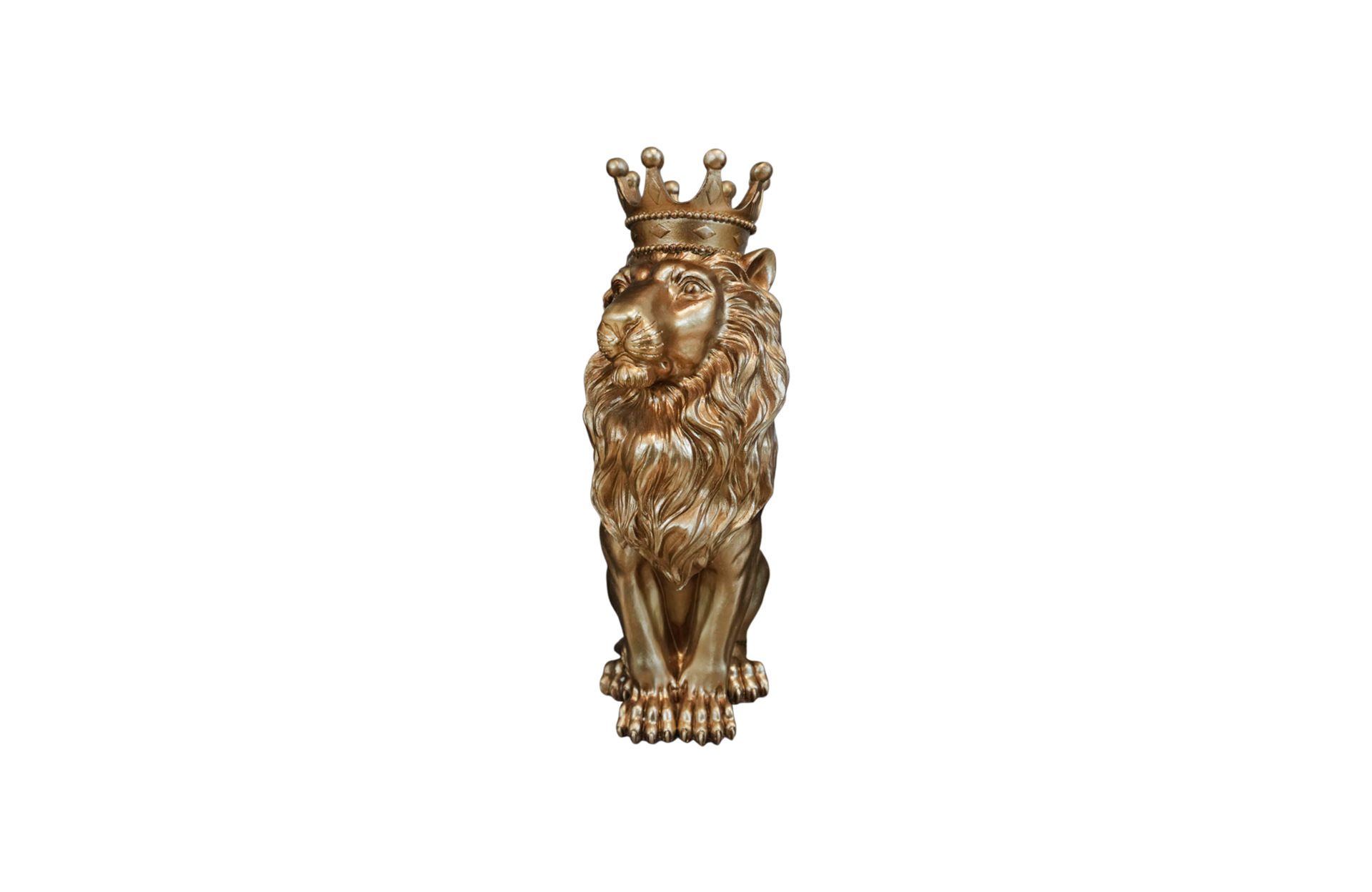 Home Decor B5511 Sitting Crown Lion Front View