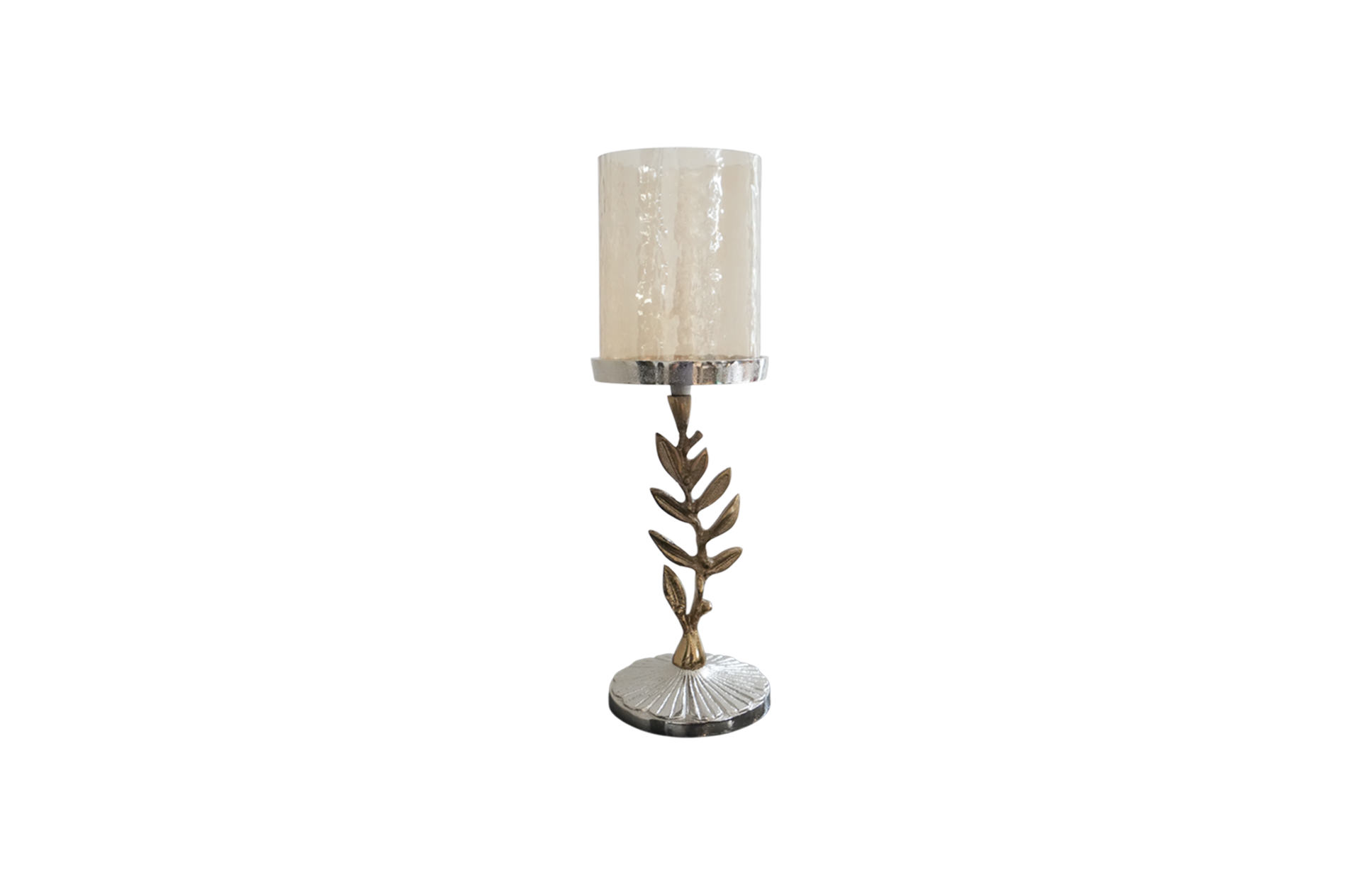 Home Decor D5536 Leaf Pillar Holder Front View