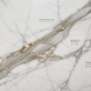 Overlay subtle, thin architectural lines or measuring brackets highlighting the specific flow and thickness of a goldgrey vein to show how geometry dictates pri