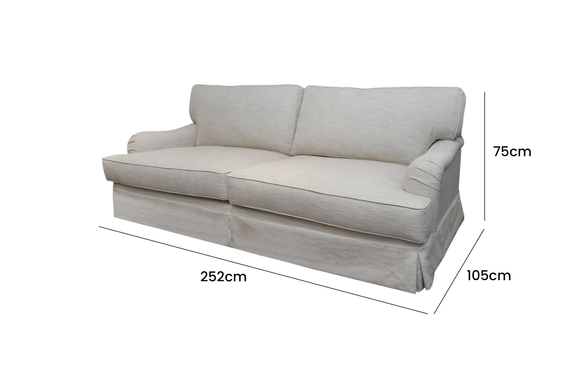 Romana Linen Design Sofa 25 Greige