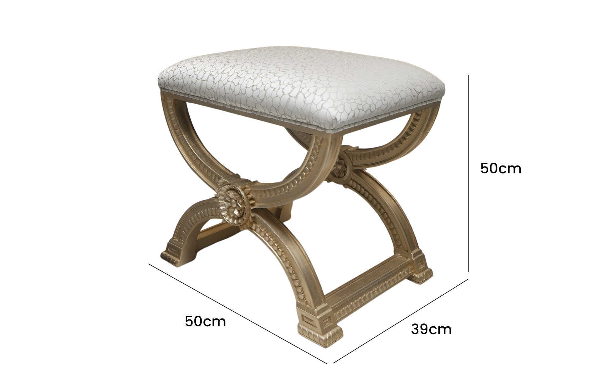 Home Decor Buana Pouf WK Oyster Side View Size