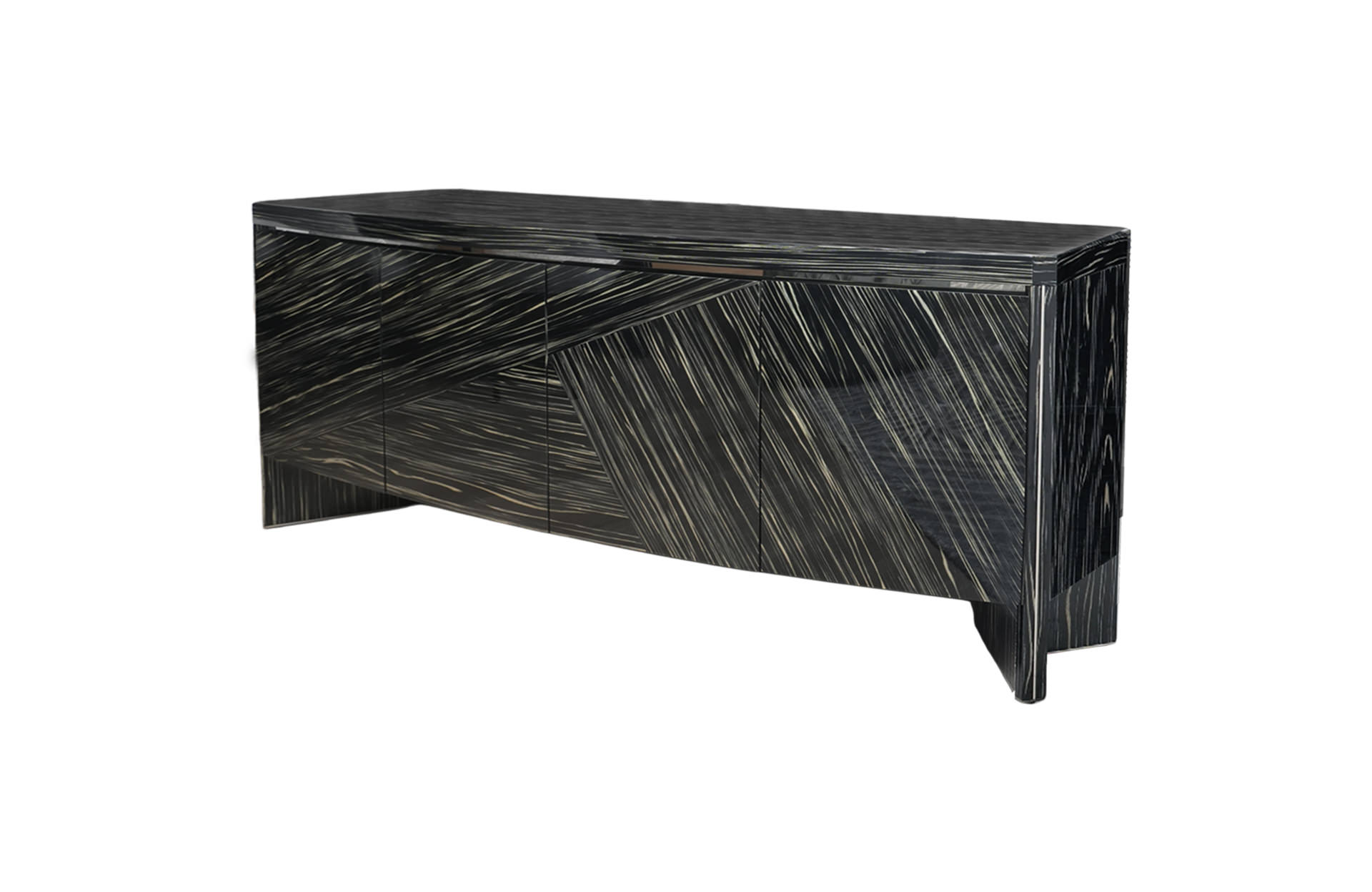 Home Decor Cabinet 030M1.8 Chinese Black and White Side View