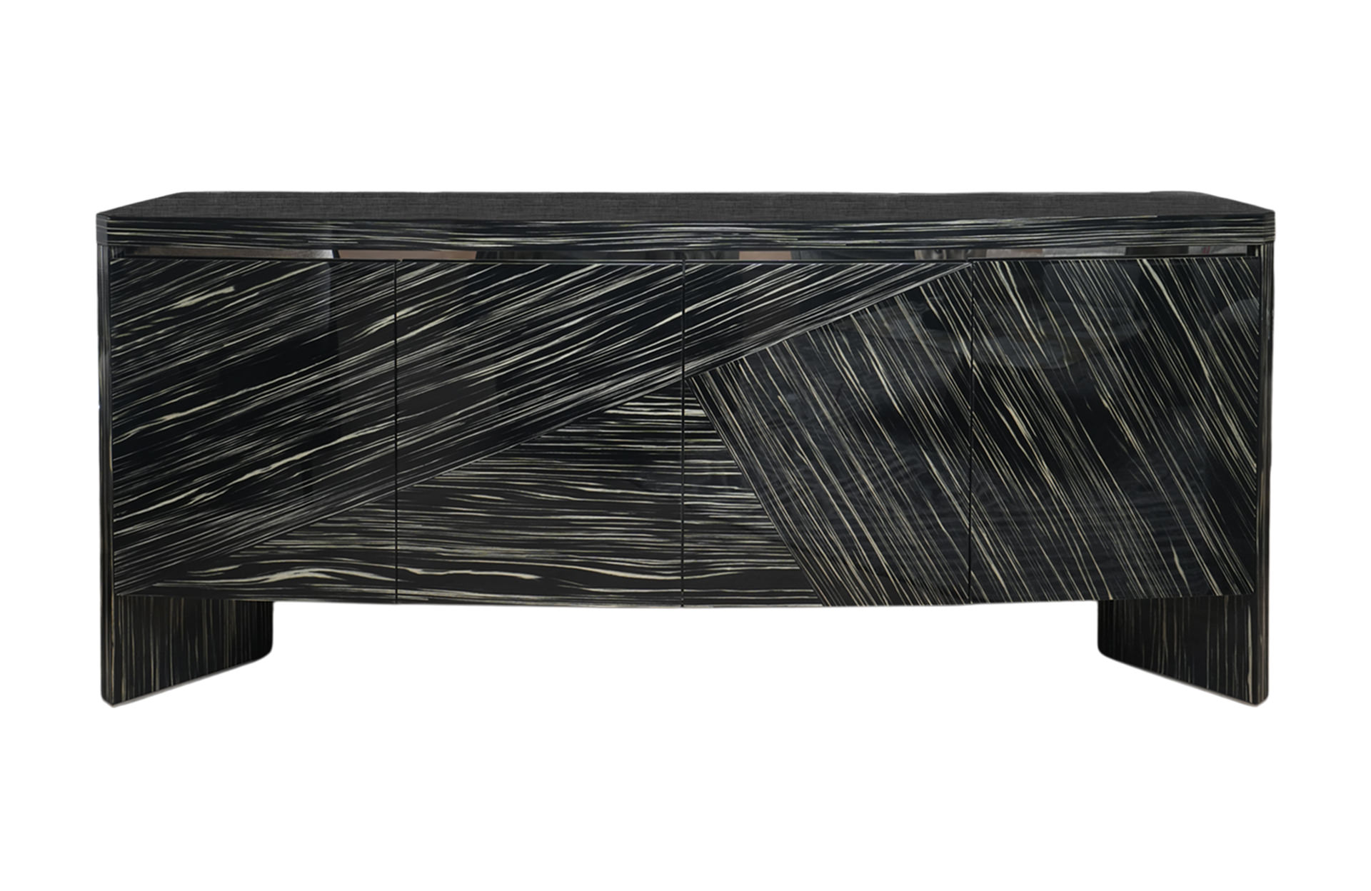 Home Decor Cabinet 030M1.8 Chinese Black and White Front View