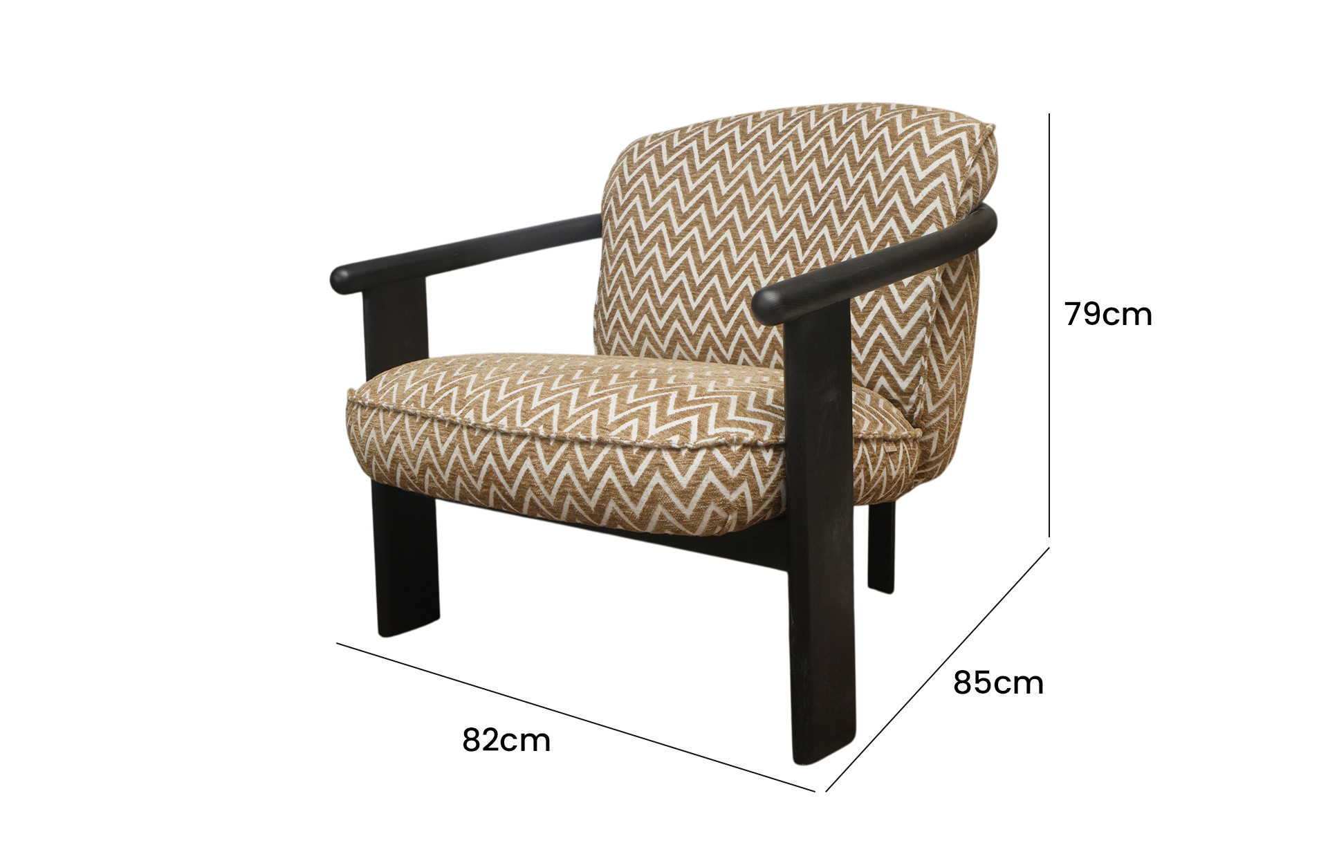 Home Decor Colby Armchair Side View Size