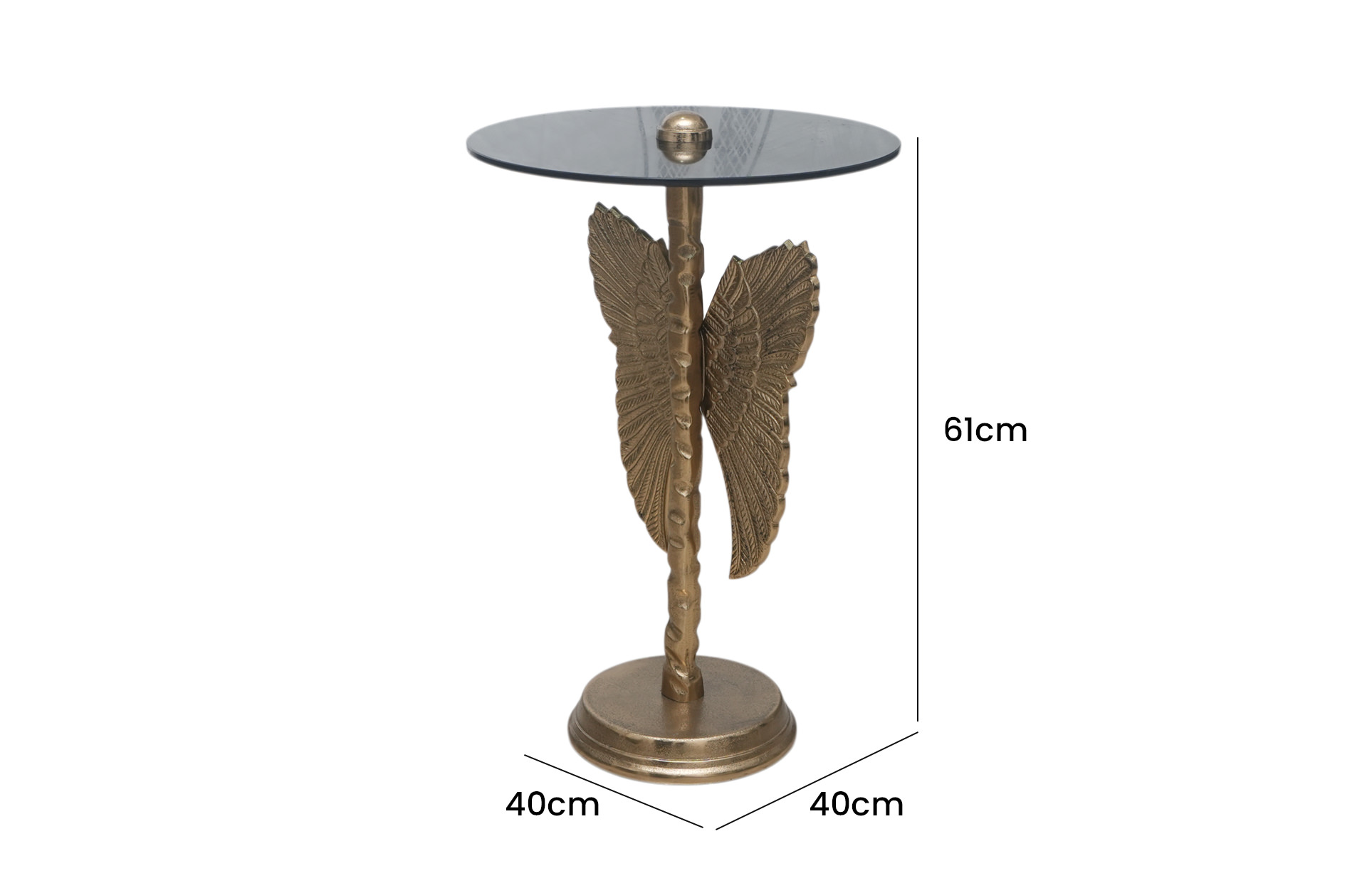 Home Decor D5533 Wing Table Side View Size