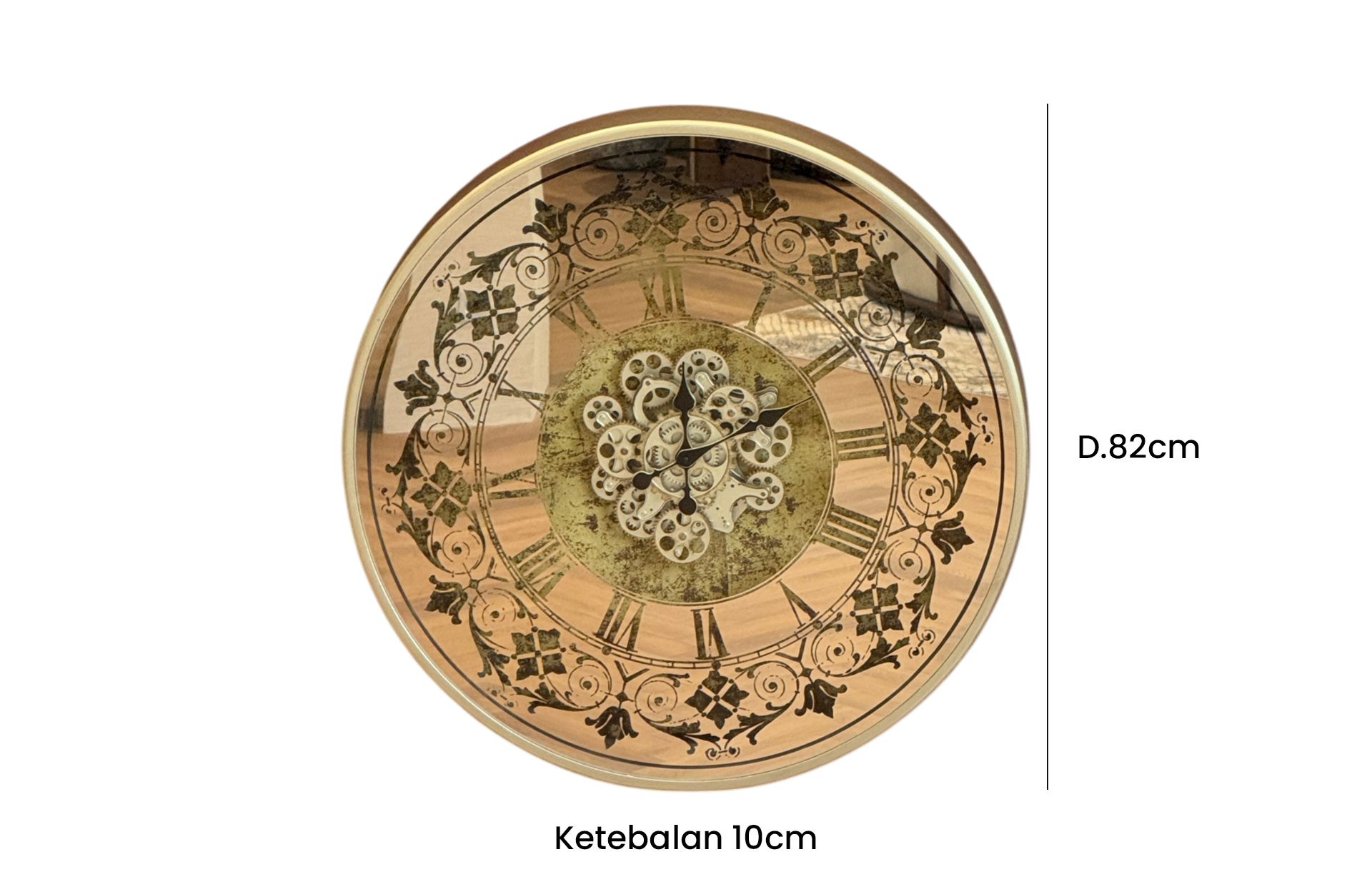 Home Decor 38535-2 Wall Clock Front View Size