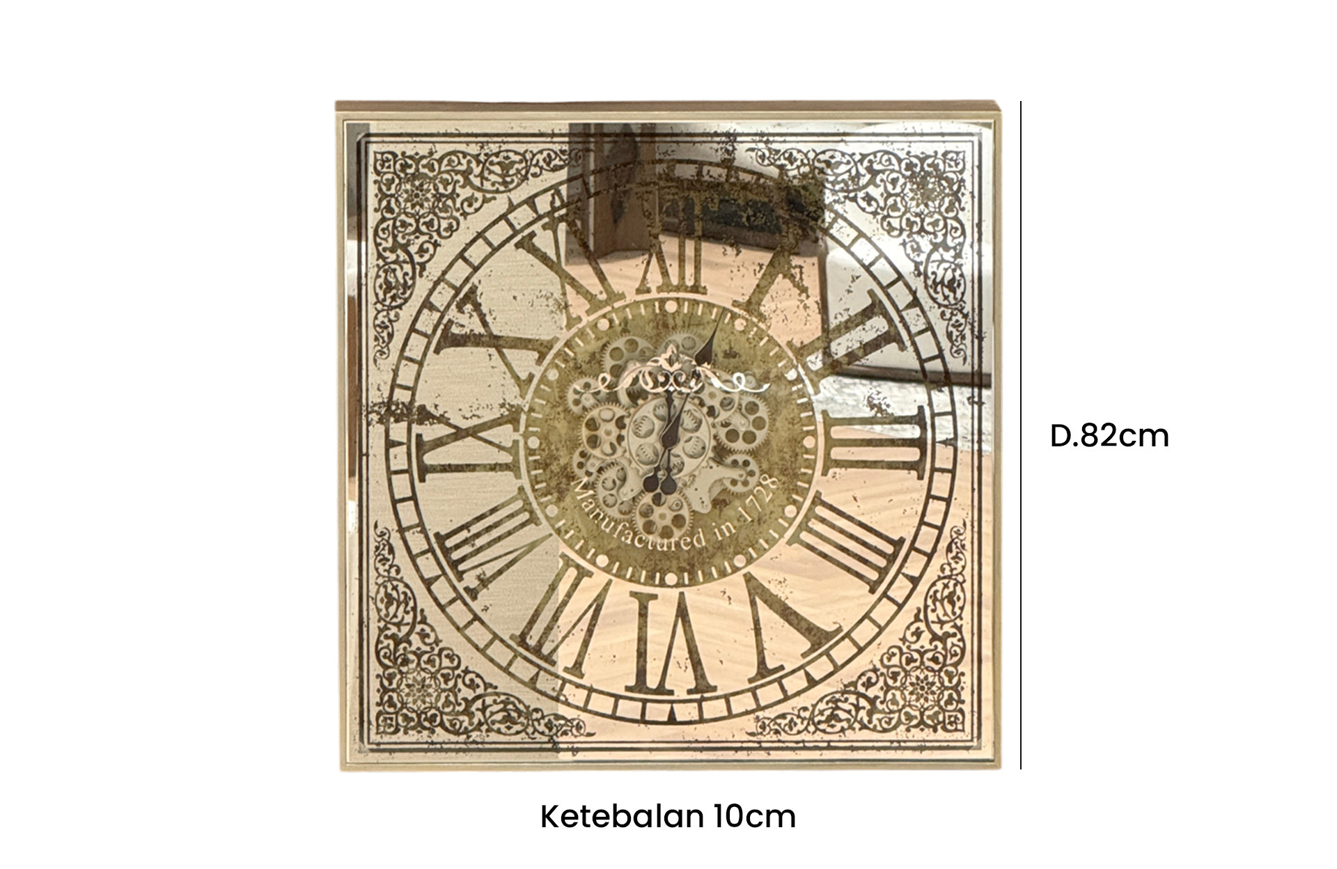 Home Decor 38536 Wall Clock Front View Size