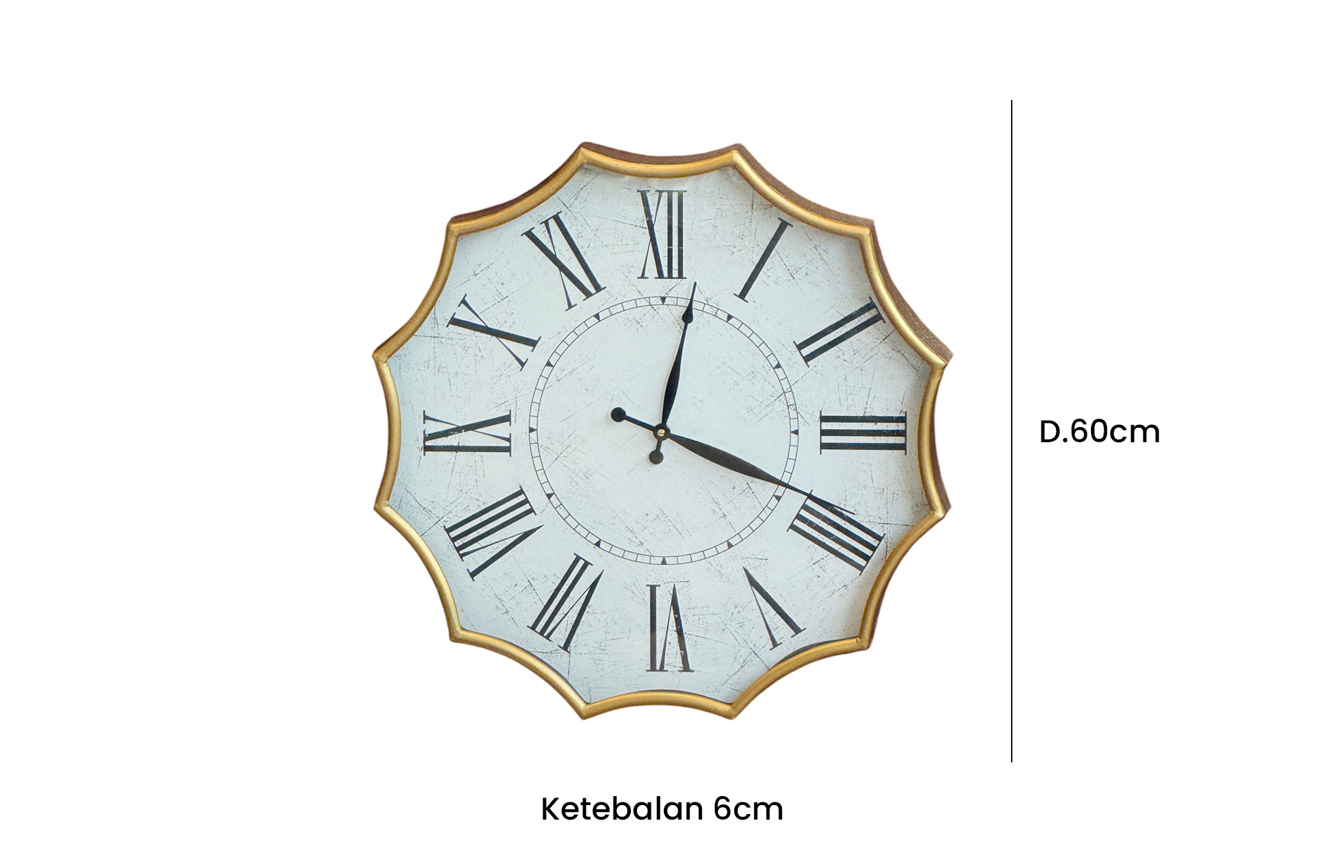 Decor Home 78668-DS Wall Clock Front View Size