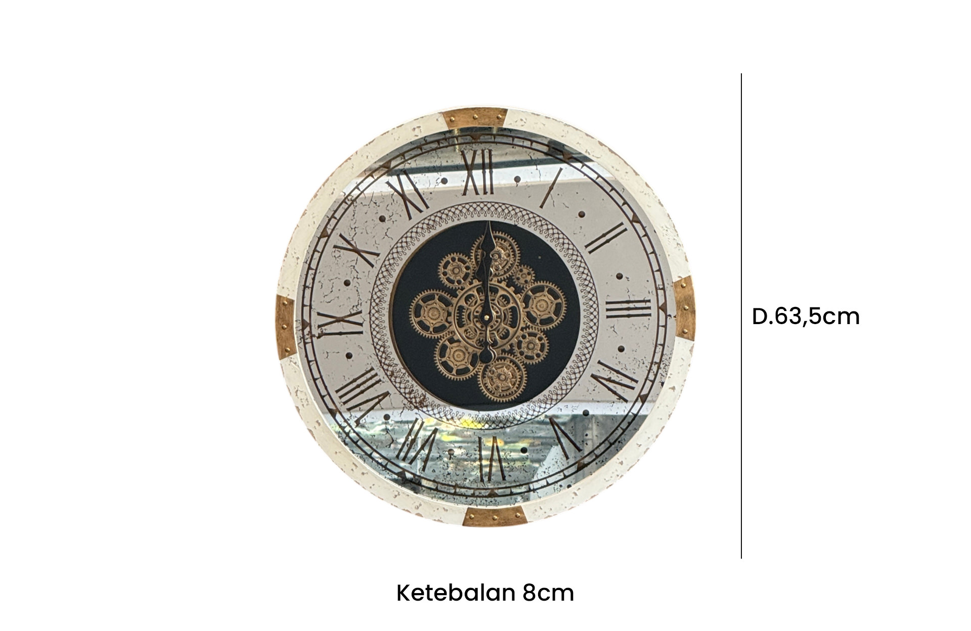 Home Decor 86839 Gear Clock Front View Size