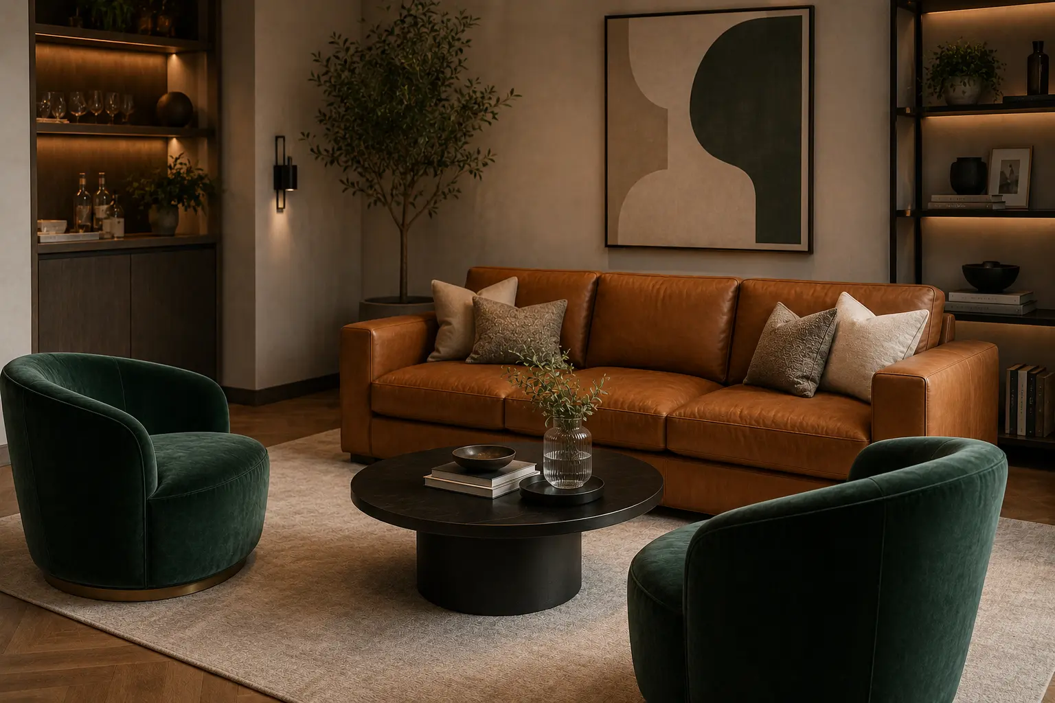 A casual lifestyle shot showing a split aesthetic or a beautifully styled room that incorporates both textures