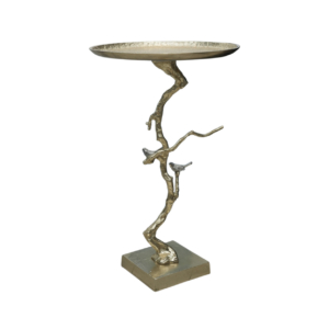 Home Decor AV39715-Gold Contemporary Shiny Gold Table Side View