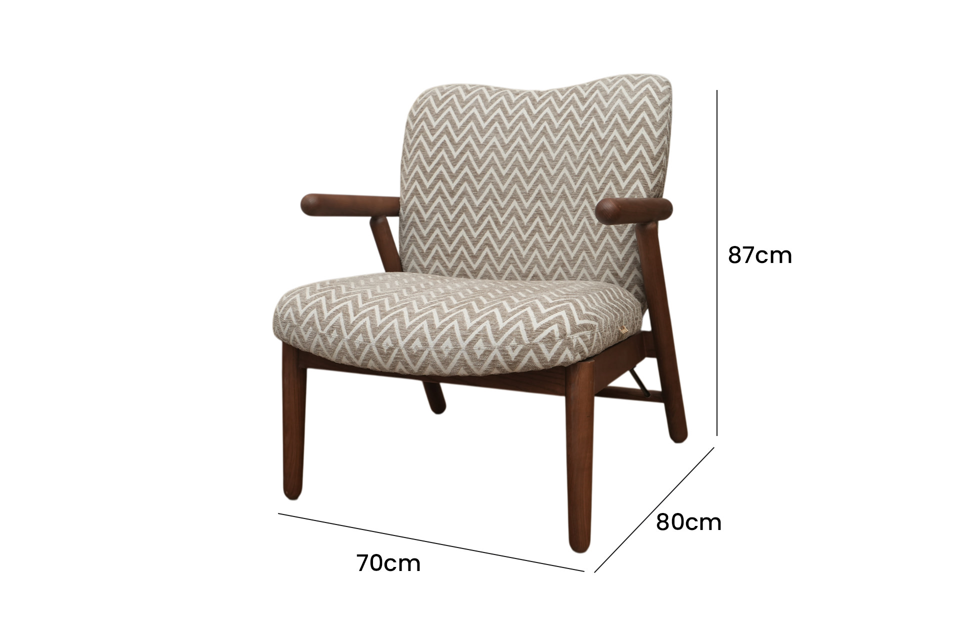 Home Decor Blair Arm Chair Side View Size