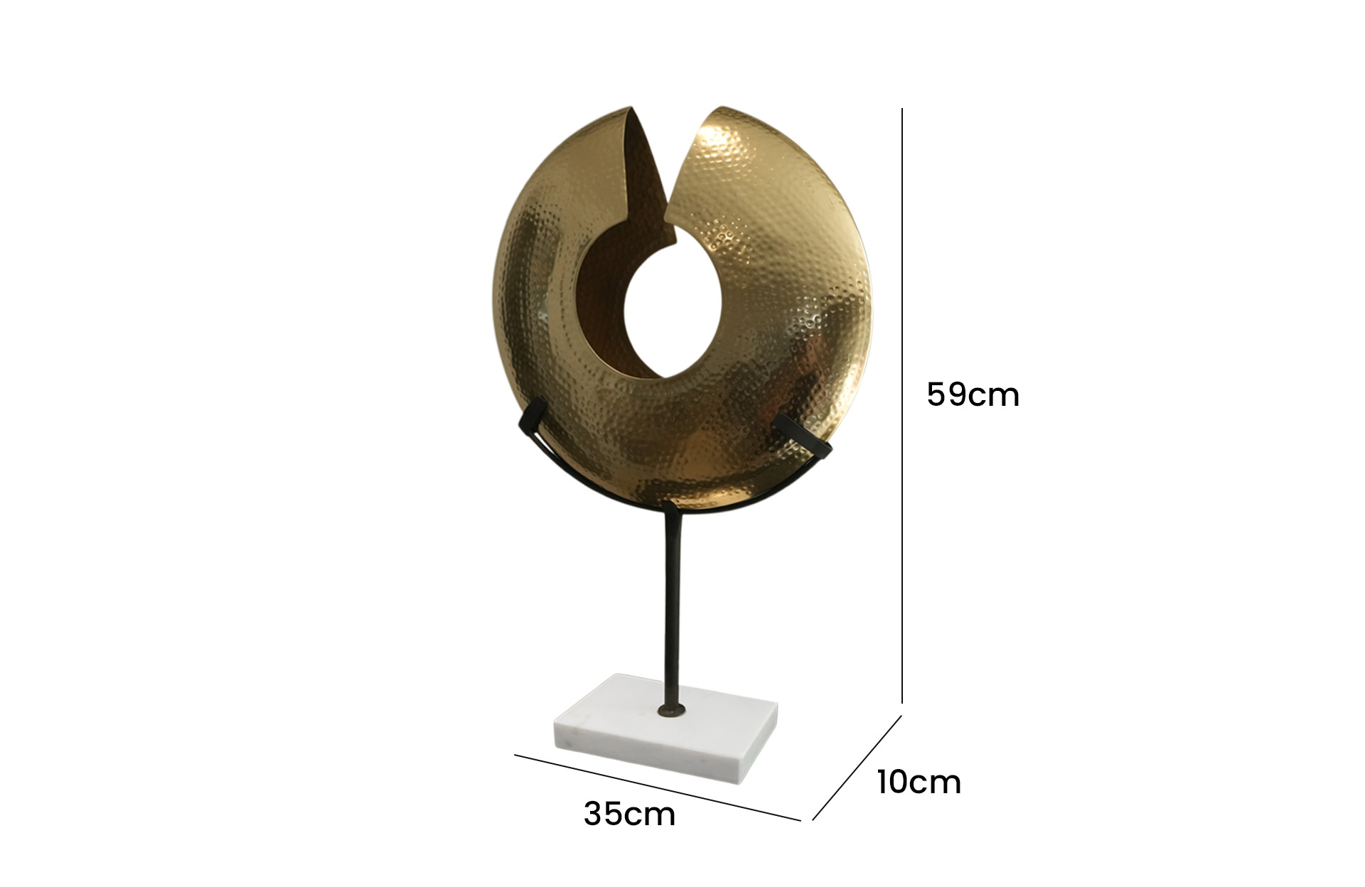 Home Decor C5538 Sculpture on Stand SIde / Front View Size