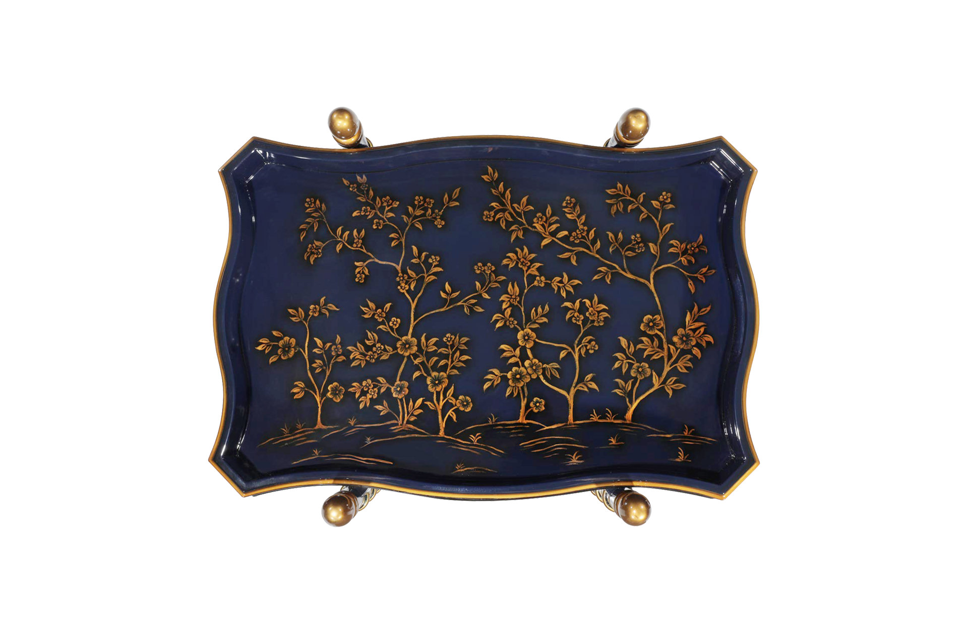 Home Decor Chinoiserie Side Table with Serving Tray 35141 Top View