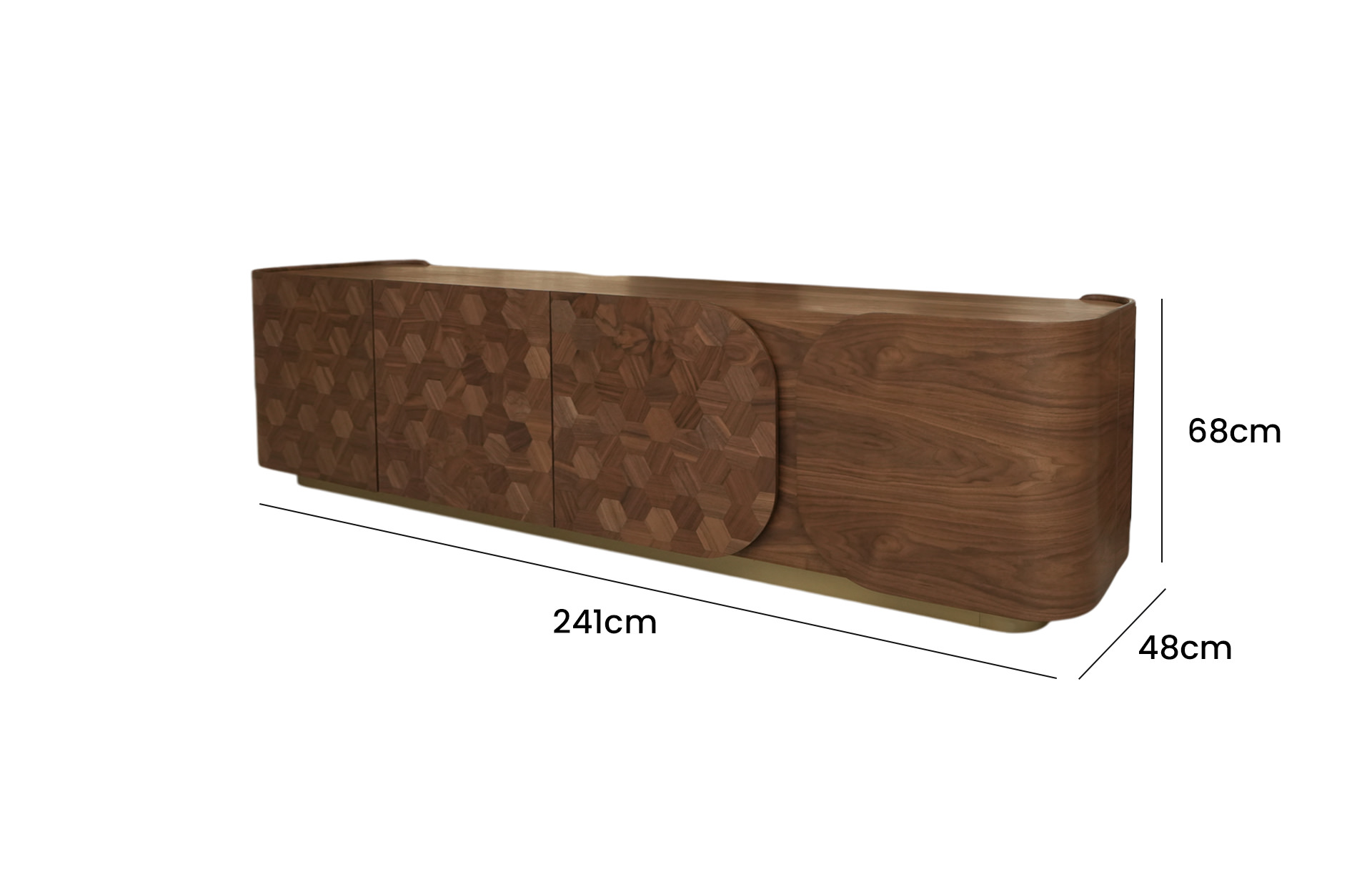 Home Decor Cordoba Sideboard Side View Size