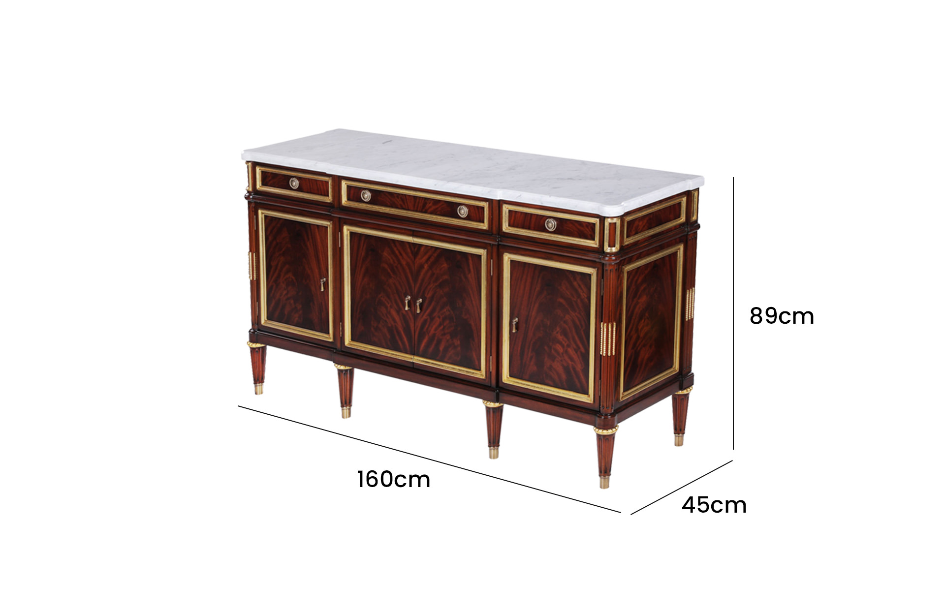 Home Decor Gosselin Regency Sideboard 35082 Side View Size