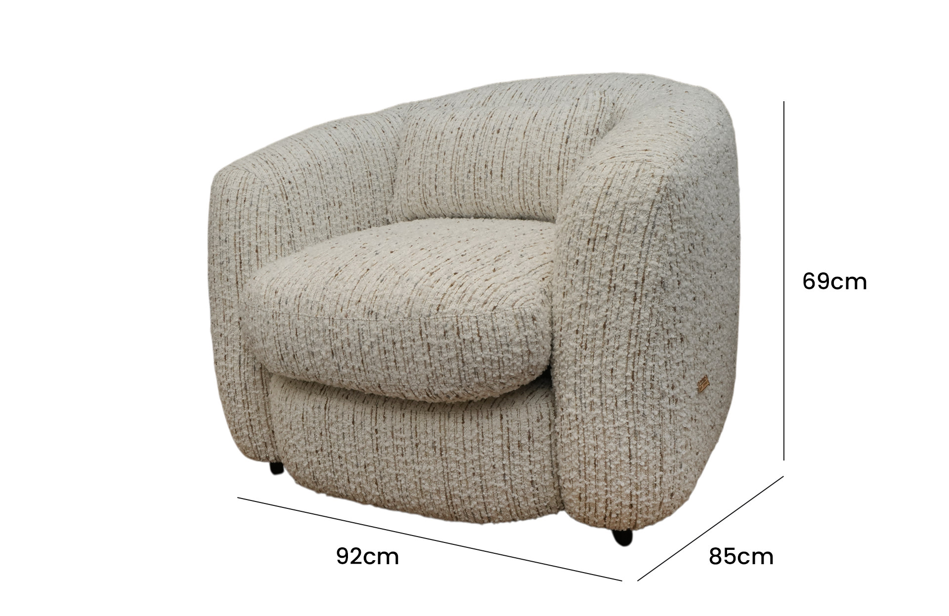 Home Decor Laszlo Arm Chair Side View Size
