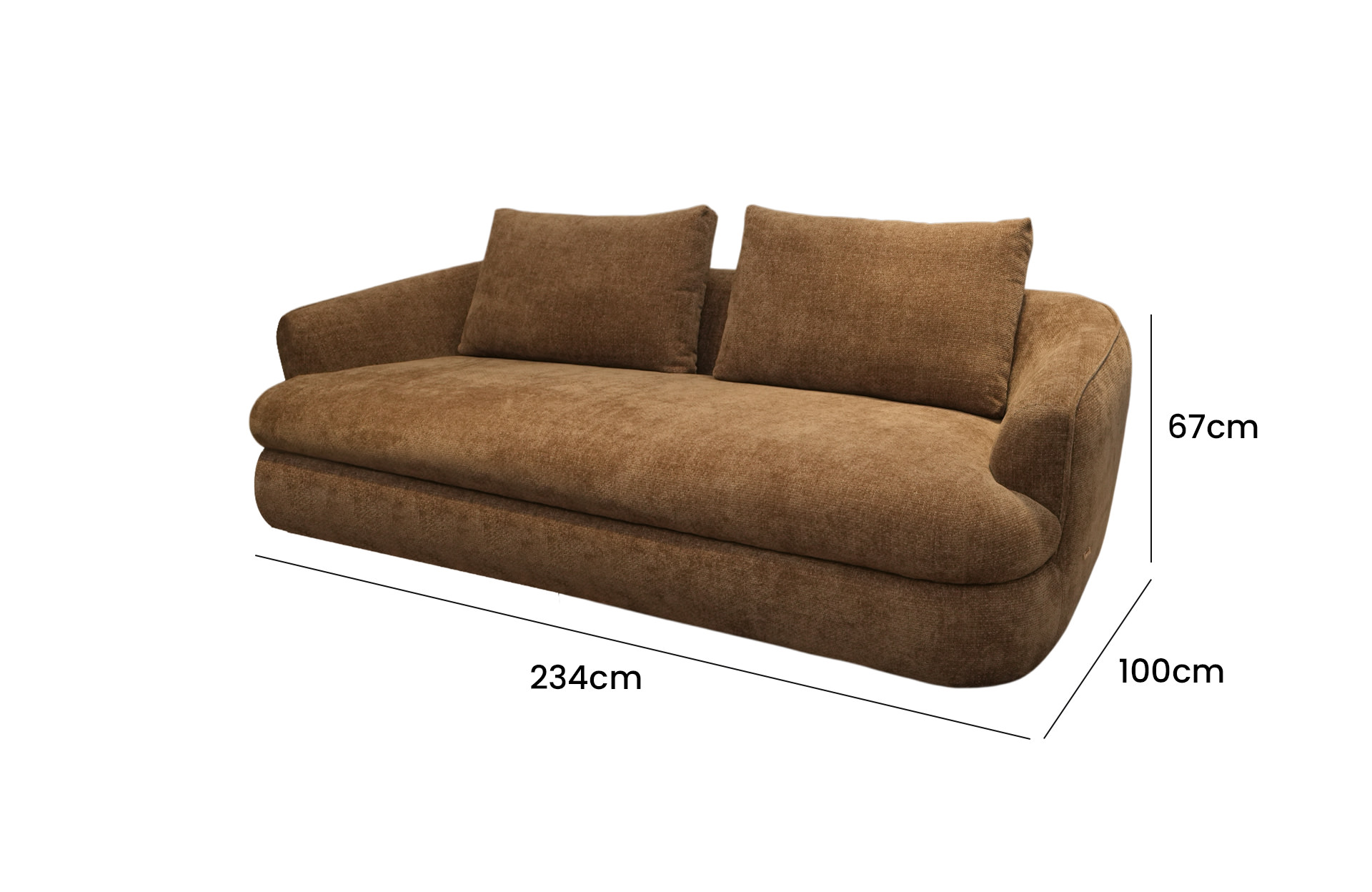 Home Decor Malea Sofa YS251 Side View Size