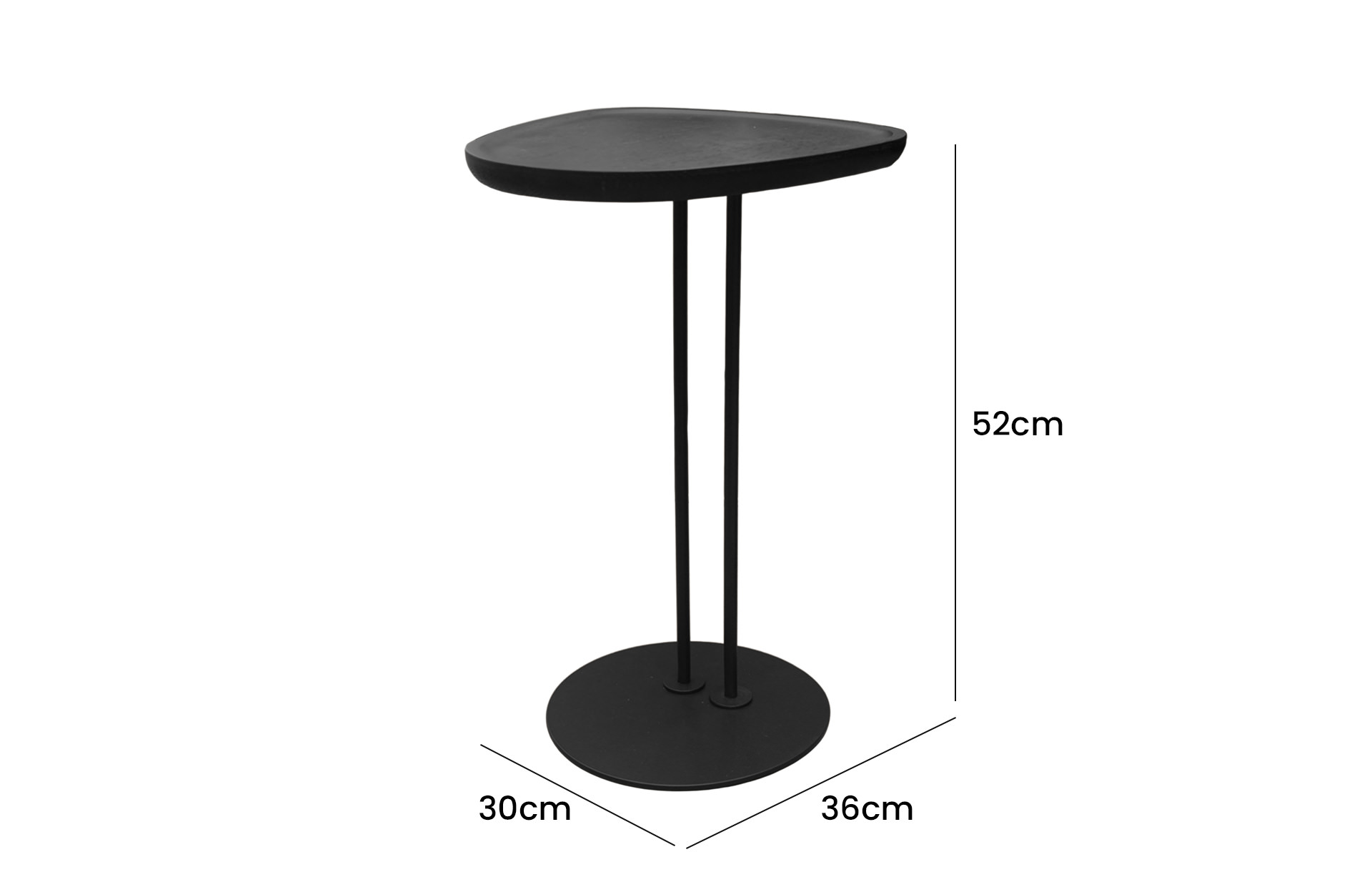 Home Decor Nari Side Table Side View Size