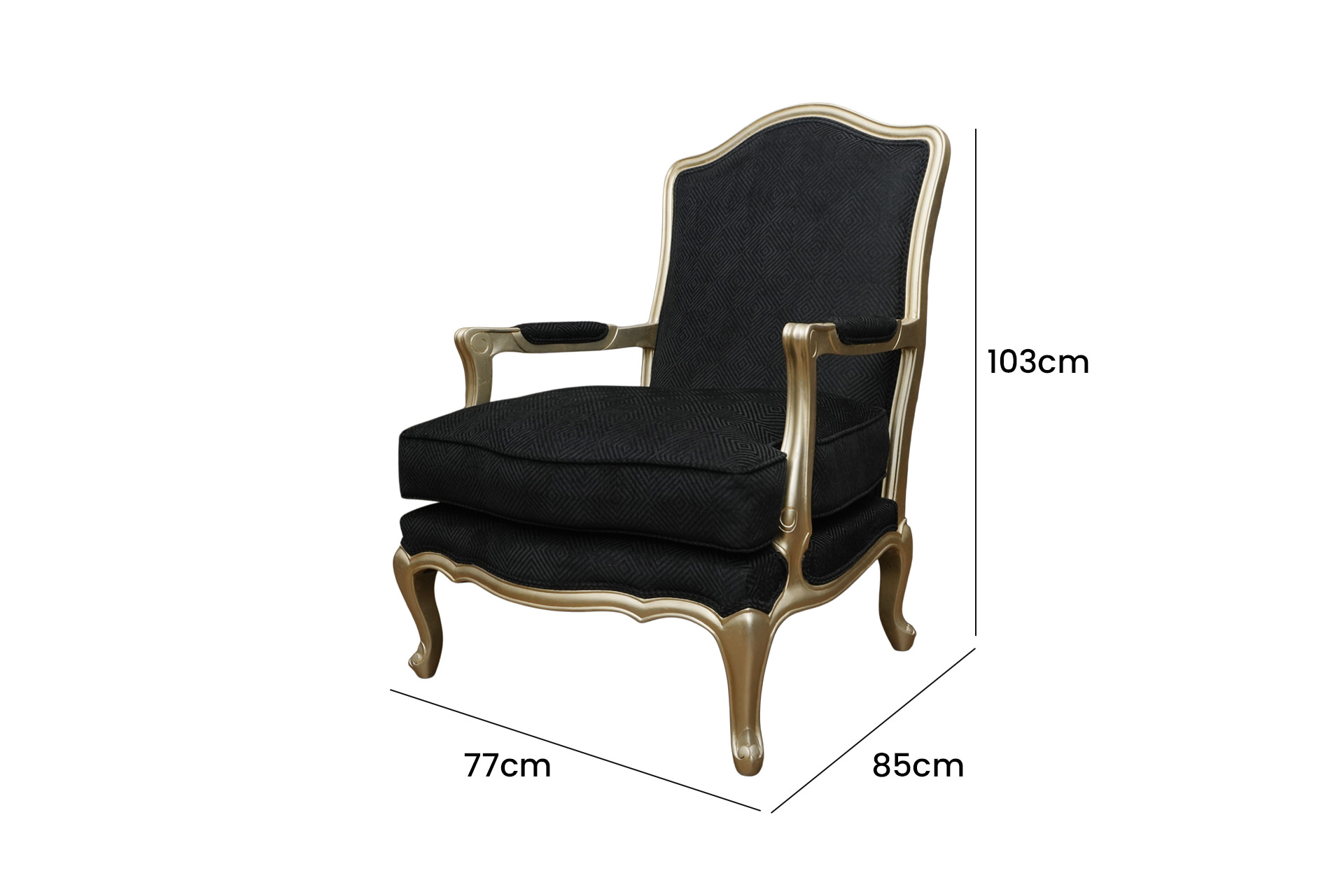 Home Decor Rica Cloud Chair SR 20 Onyx Side View Size