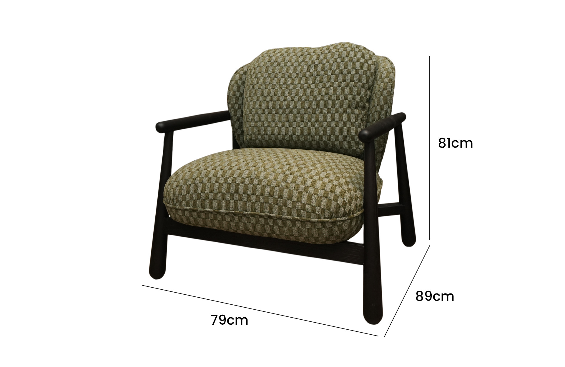 Home Decor Sai Arm Chair Side View Size